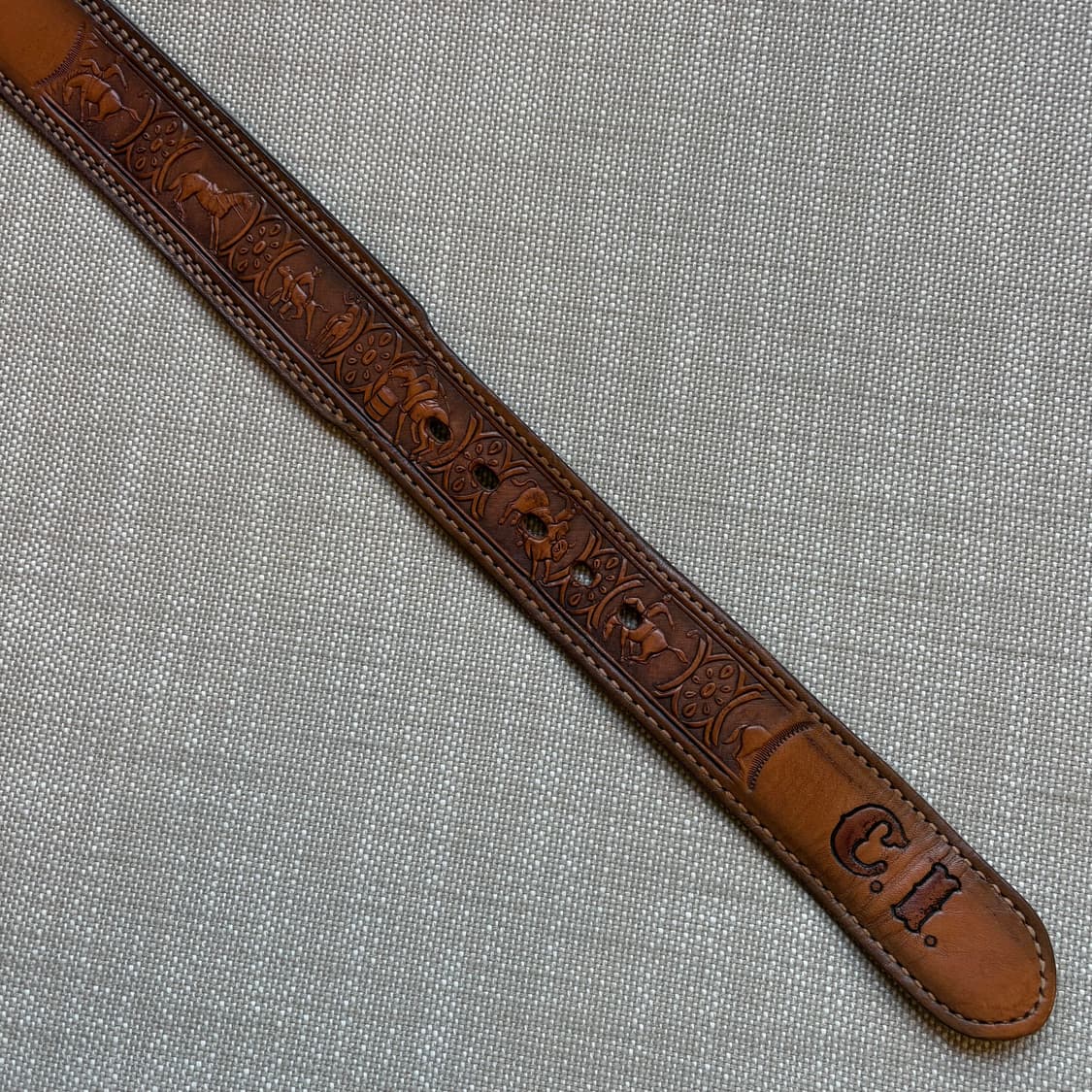 [24] 70s USA TEX TAN 카빙 레더 웨스턴 벨트 상품이미지6