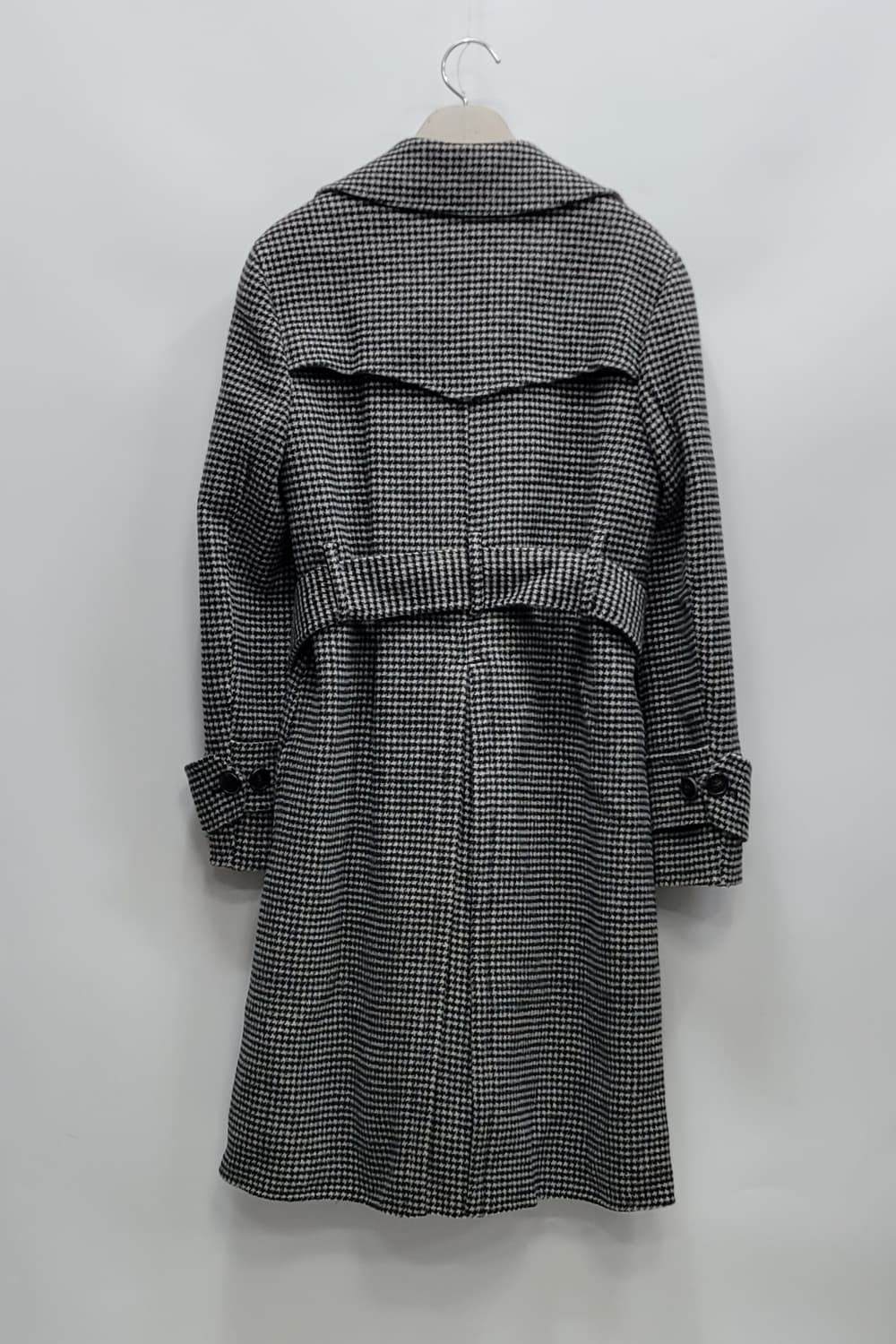 SISLEY 시슬리 벨티드 모노 체크 울 코트 / 여 42 (90)
 상품이미지3