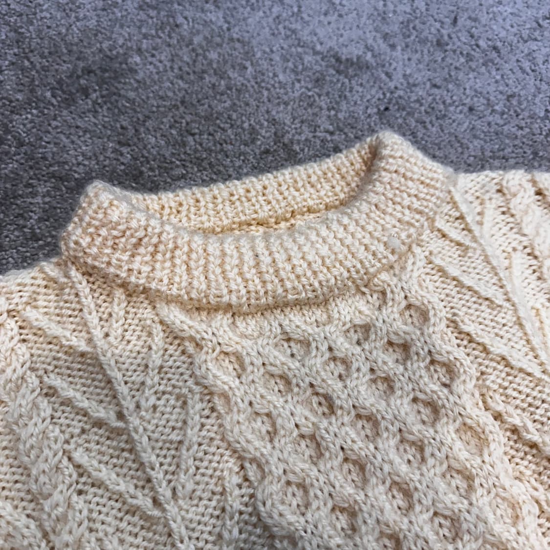 빈티지 아이보리 피셔맨 울 니트S-M 상품이미지2