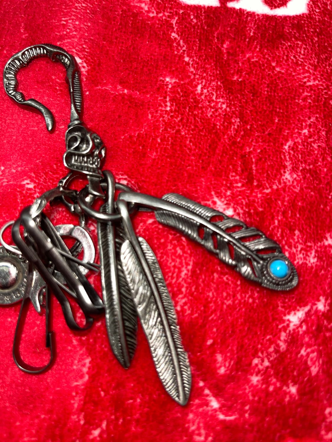 Vintage Skull Feather Keyring Set 상품이미지3