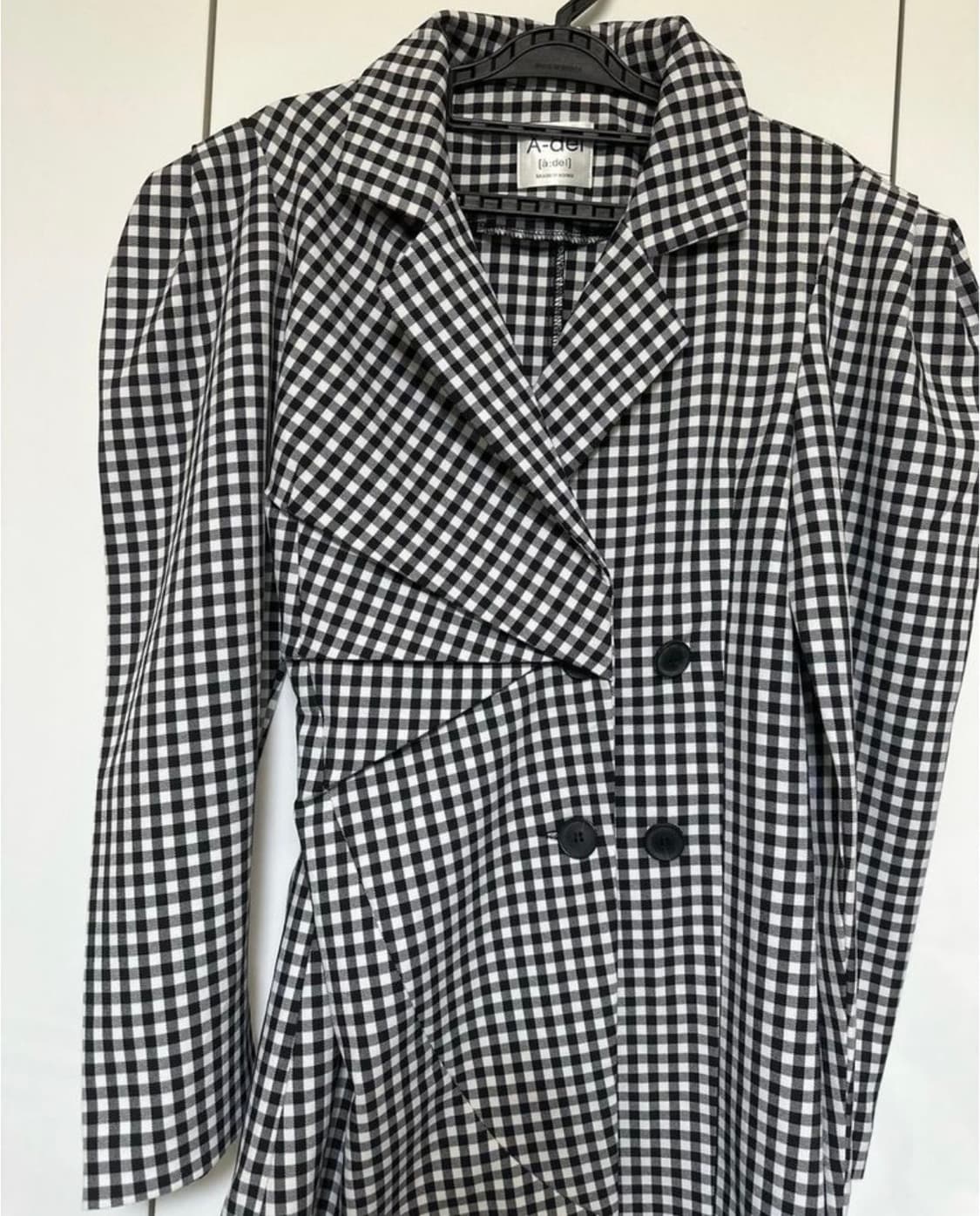 A-del 체크 원피스겸 자켓 블랙 화이트  상품이미지3