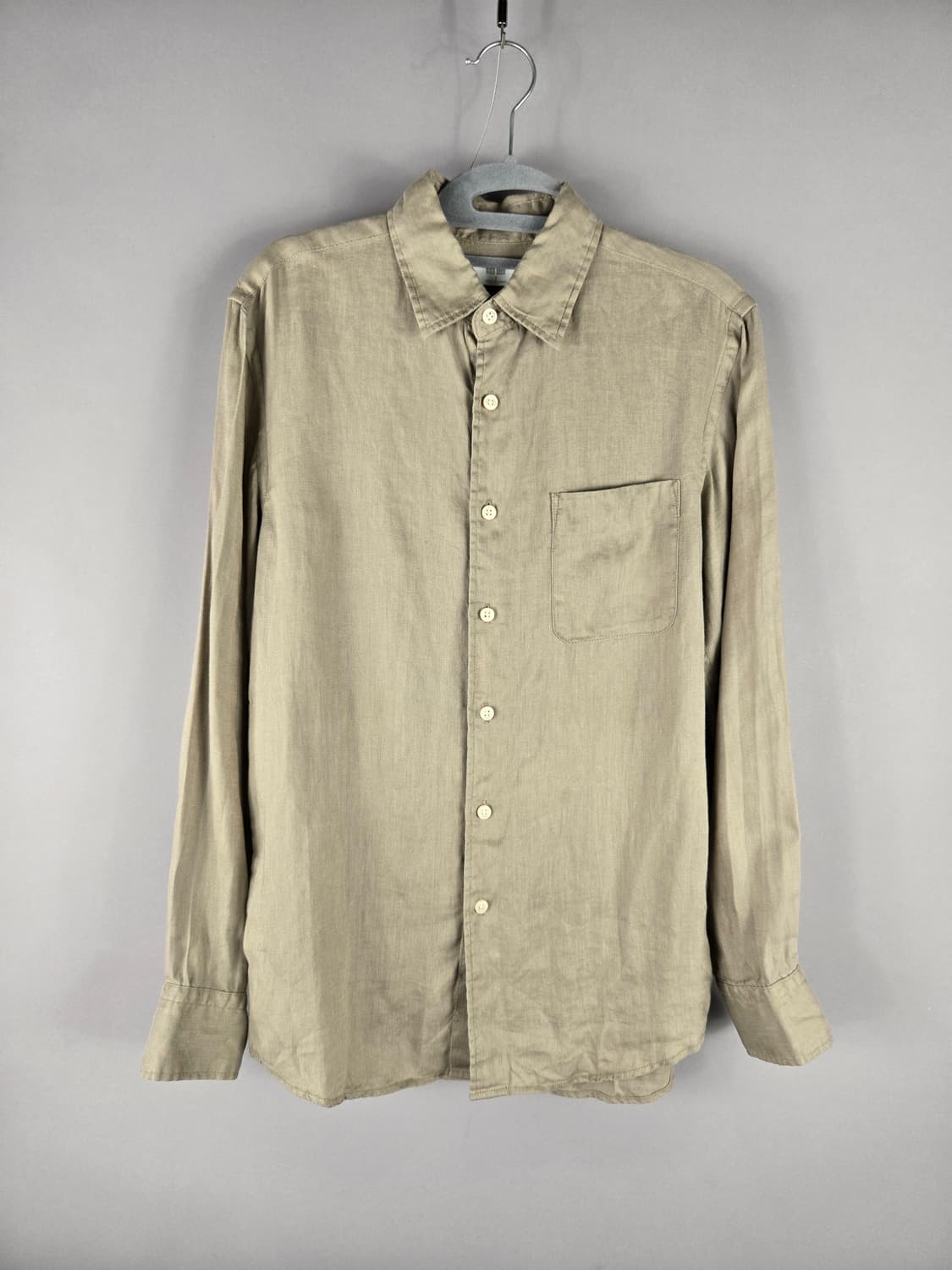 [무료배송]유니클로 S 남성 마 린넨 100% 긴팔 셔츠 상품이미지1