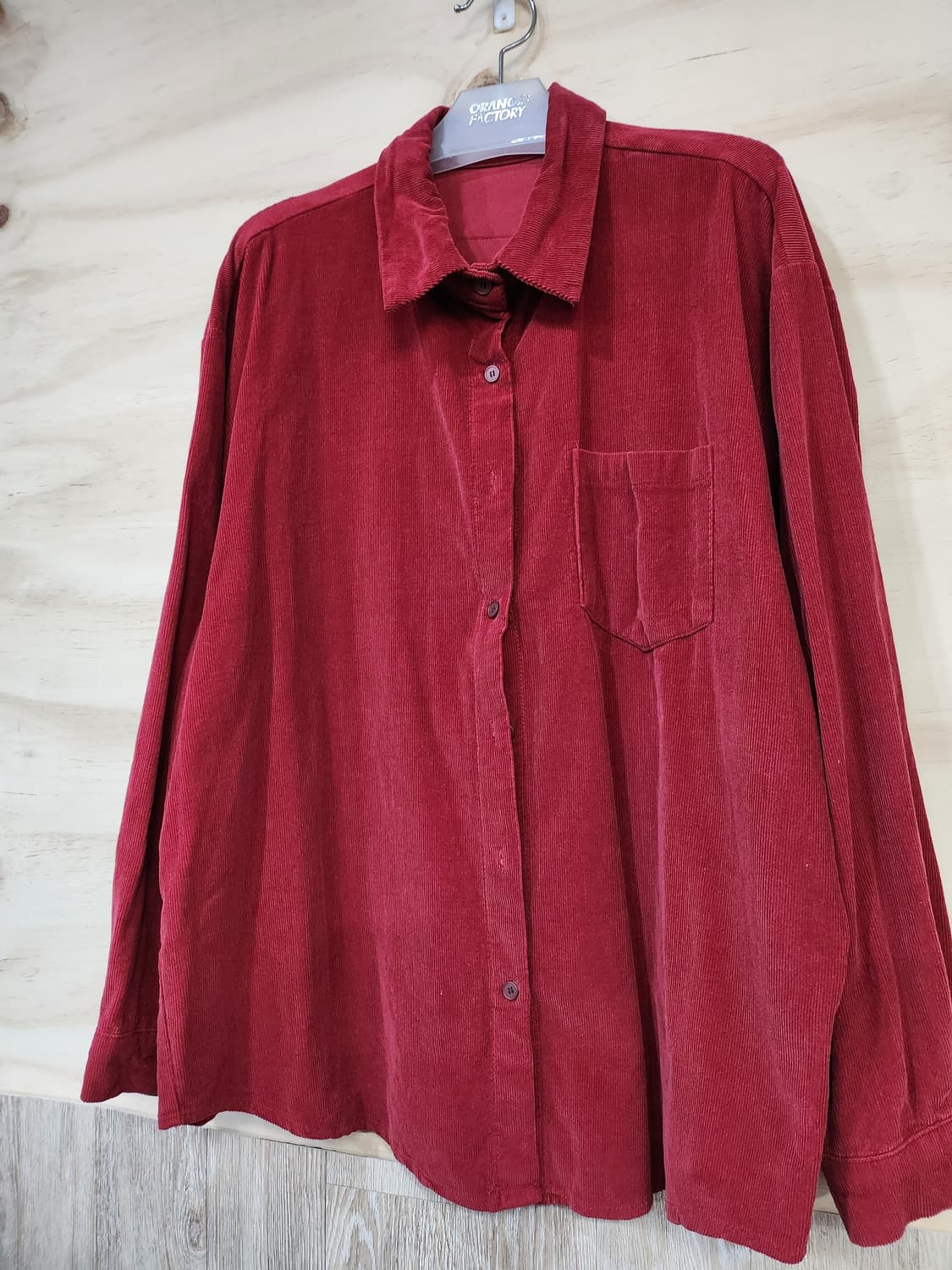 517) 여성 코듀로이 셔츠 레드 상품이미지3
