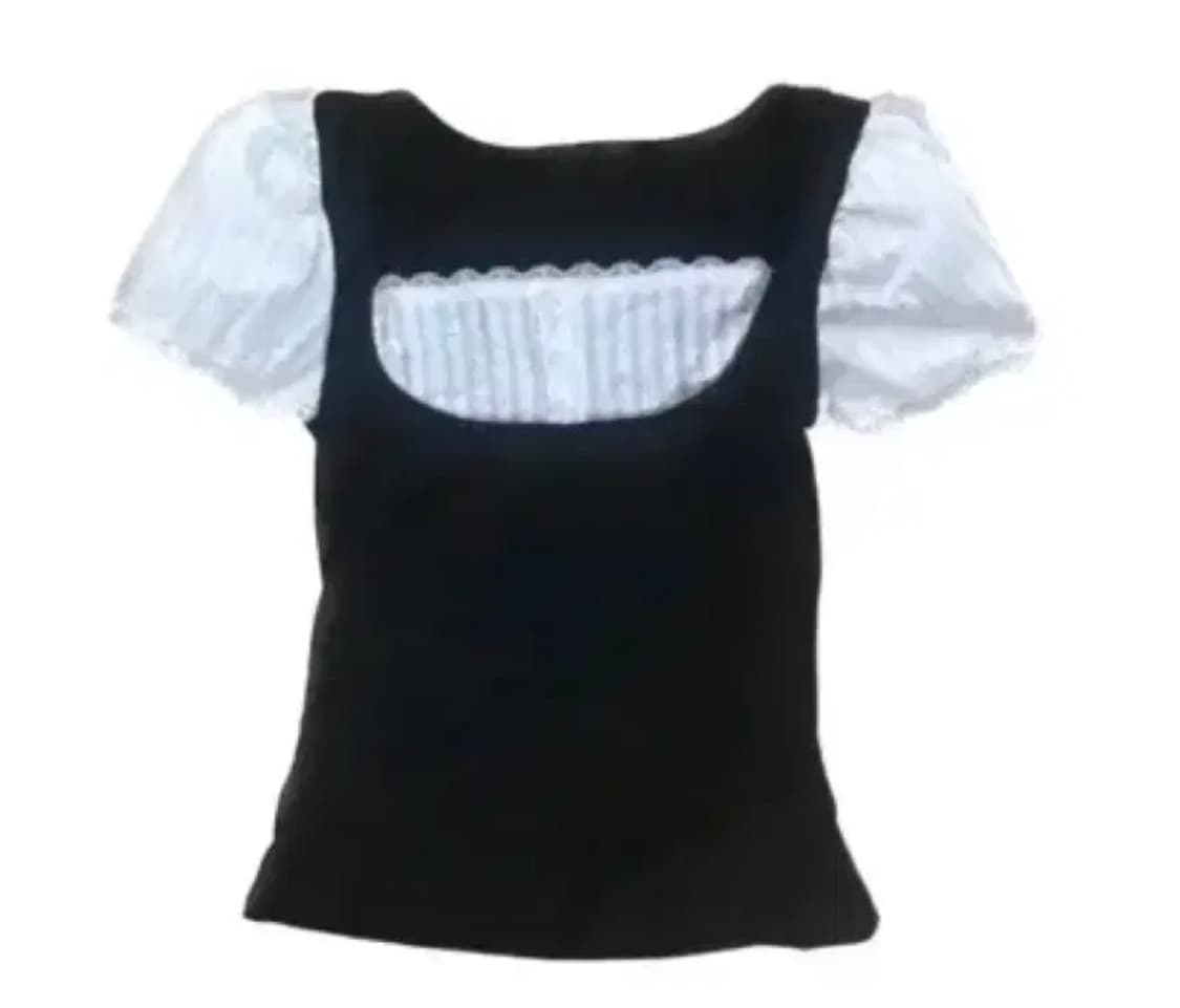 새거)레이스 퍼프 반팔티셔츠 쓰리타임즈 코이세이오 브랜디멜빌 미스치프 상품이미지3