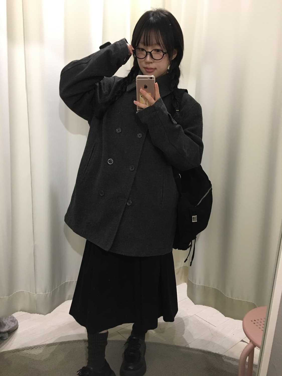 oxford button skirt 상품이미지5