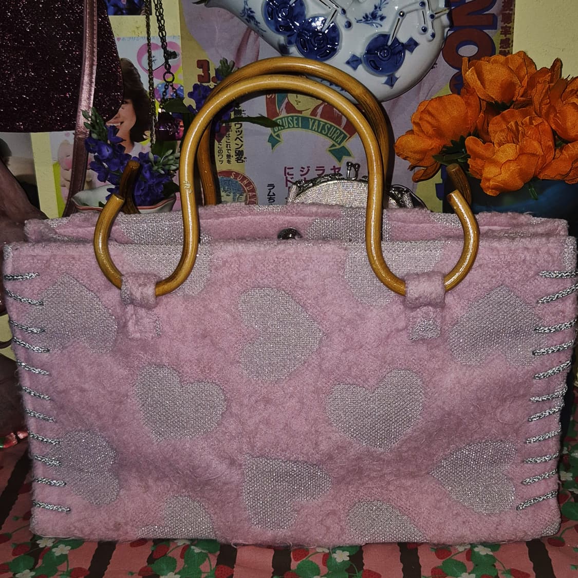 04s 사만다타바사 하트 부클 뱀부 토트백 상품이미지7