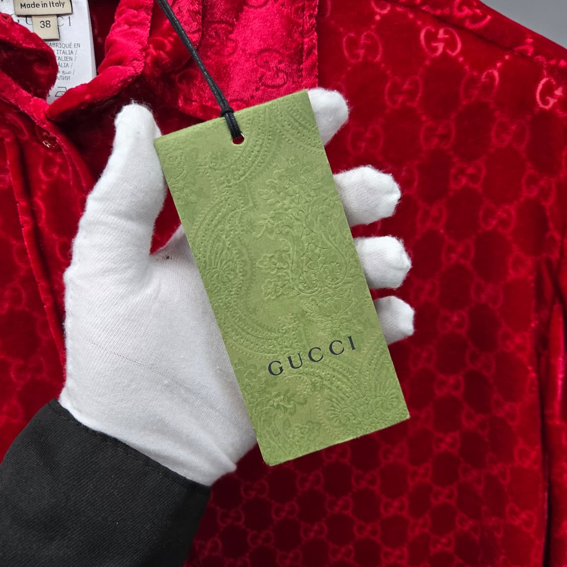 새상품 / 구찌 GG 자카드 실크 셔츠 38 상품이미지3