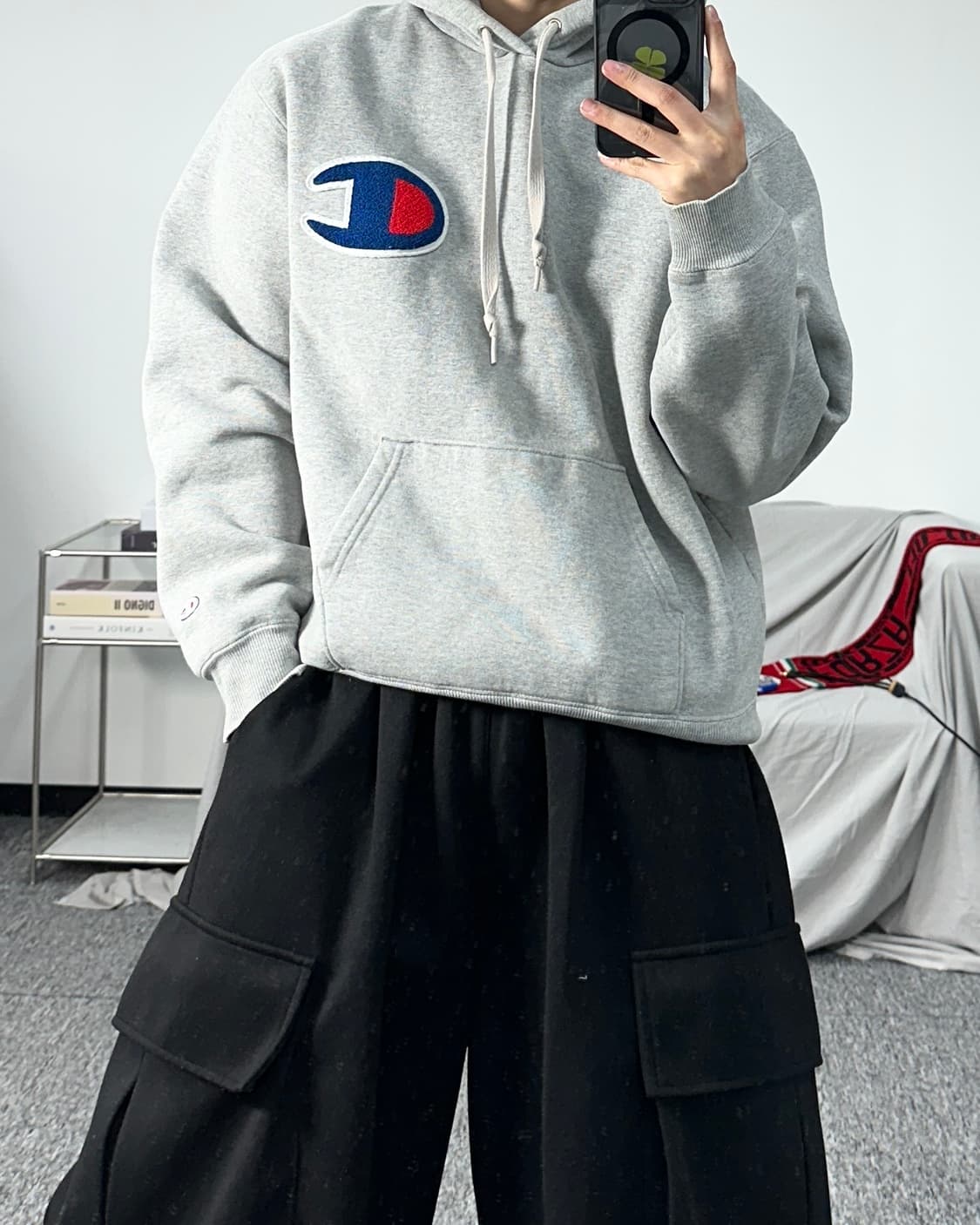 챔피온 빅C로고 그레이 후드티 XL 상품이미지3