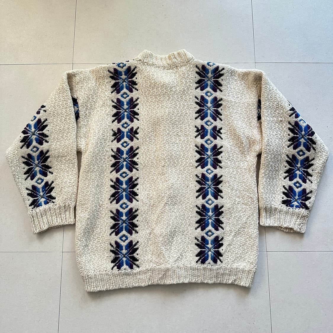 90s 에콰도르산 울 100% 빈티지 에스닉 아즈텍 가디건 코위찬  상품이미지6