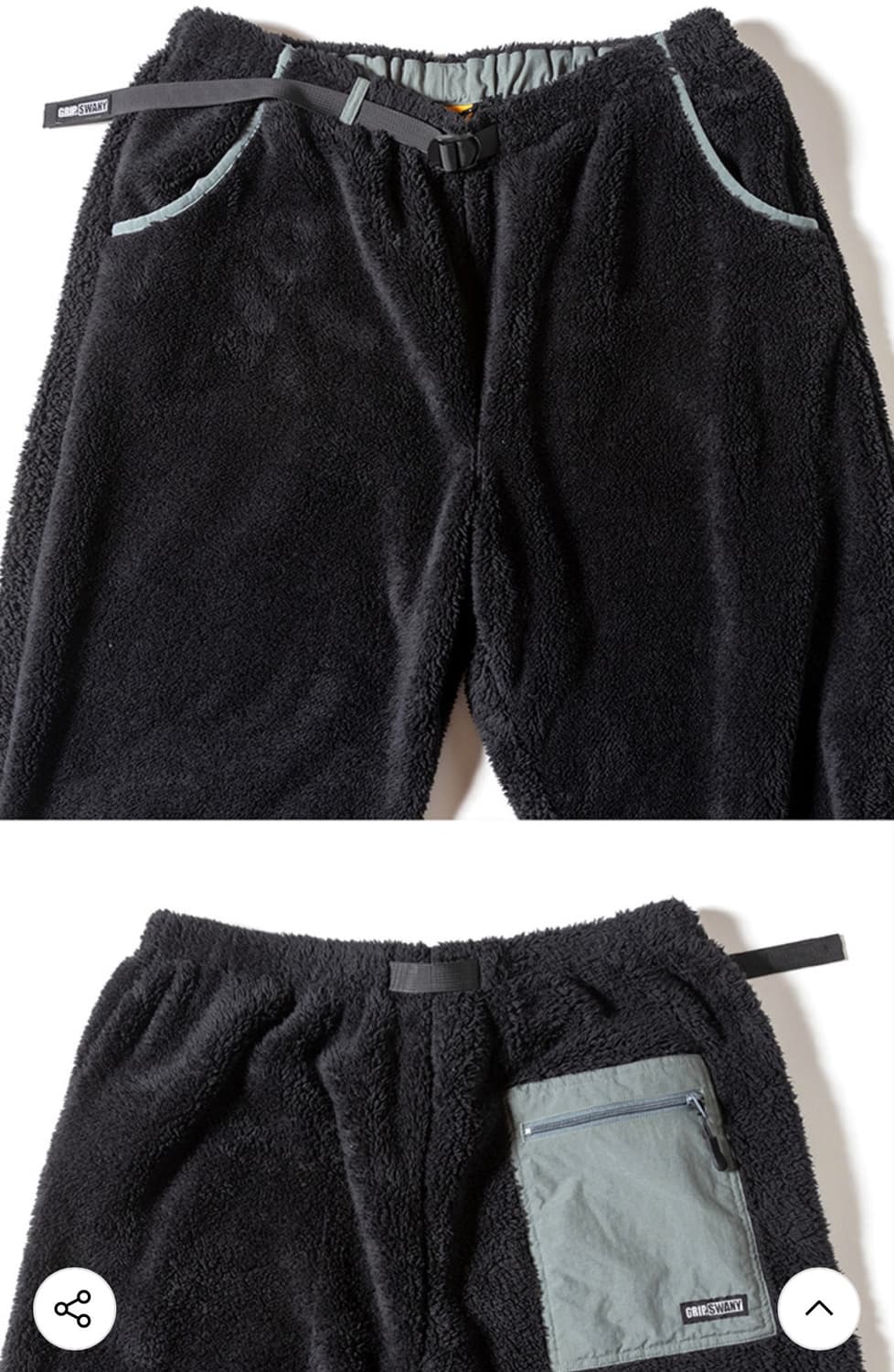 그립스와니 GSMCP-064 코랄 플리스 팬츠 블랙 XXL 상품이미지4