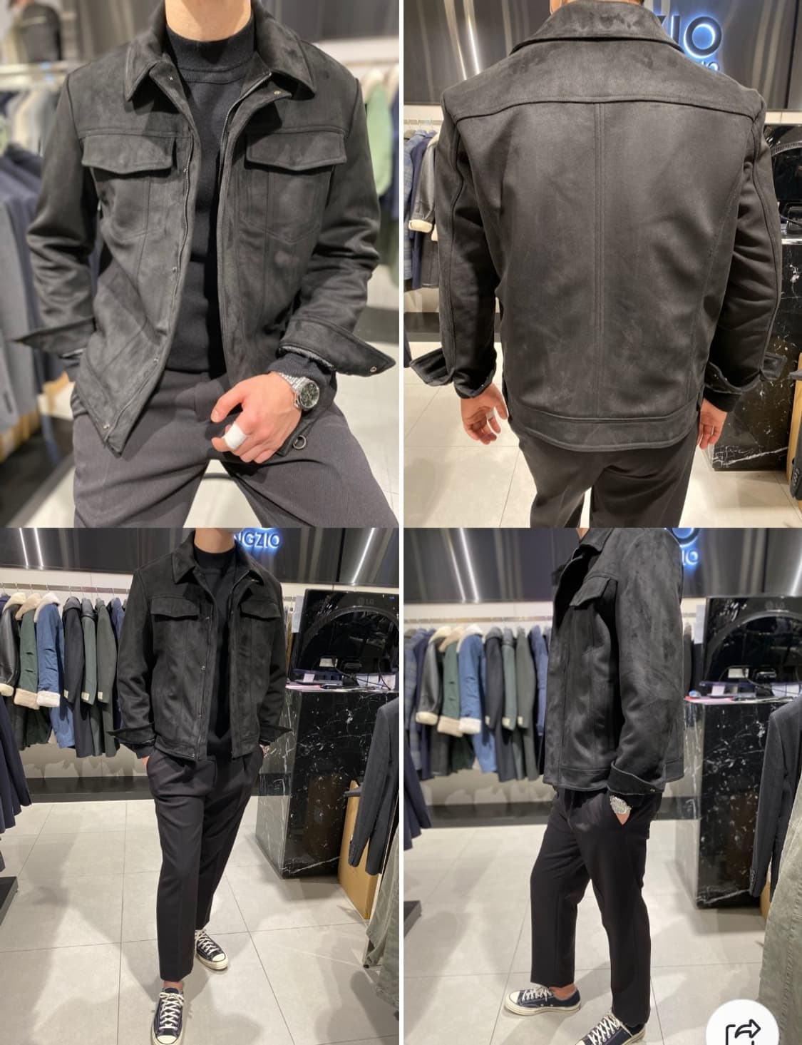 지오송지오 블랙 스웨이드 페이크 트러커 자켓(100)

 상품이미지8