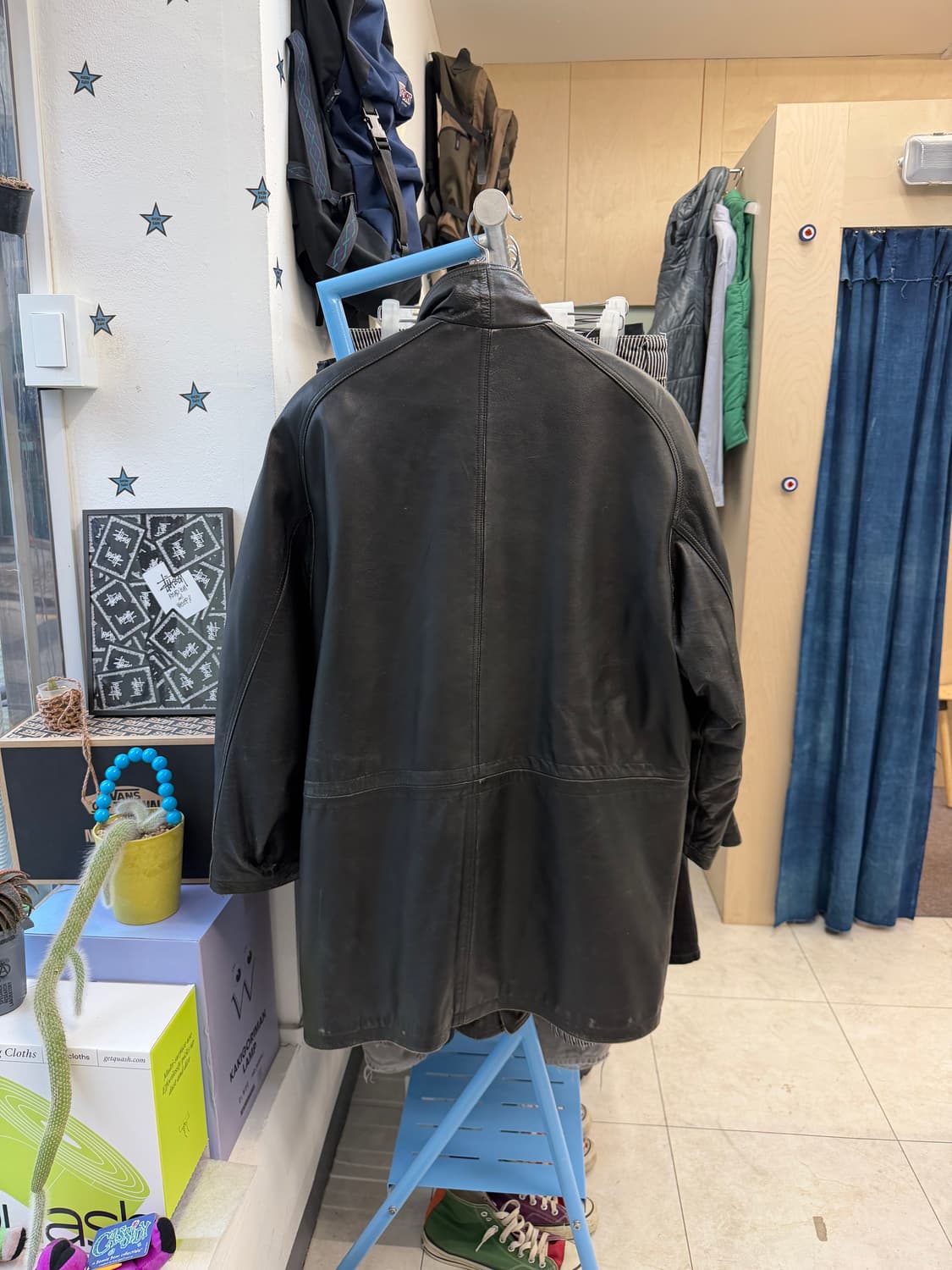 Vtg leather car coat 상품이미지3