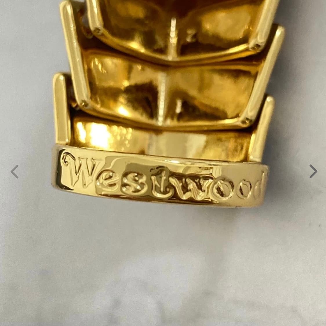 비비안웨스트우드 브라운골드 아르테미스 링 너클 반지(새상품) 상품이미지4