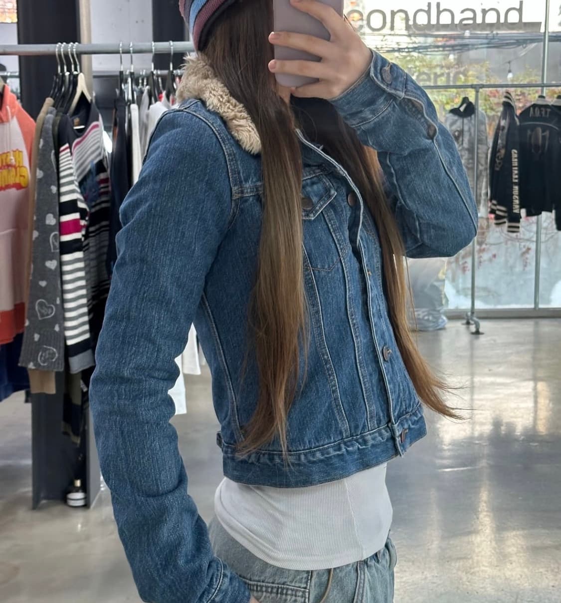 아베크롬비 양털 퍼 데님자켓 m 상품이미지2