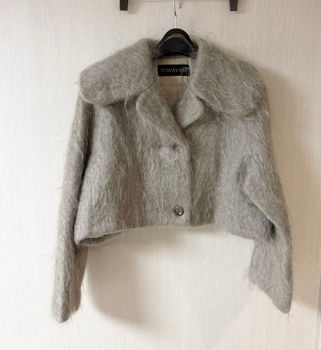 오브하트빈티지 양털모헤어 케이프카라 빈티지 크롭 자켓 + 가방set 상품이미지2