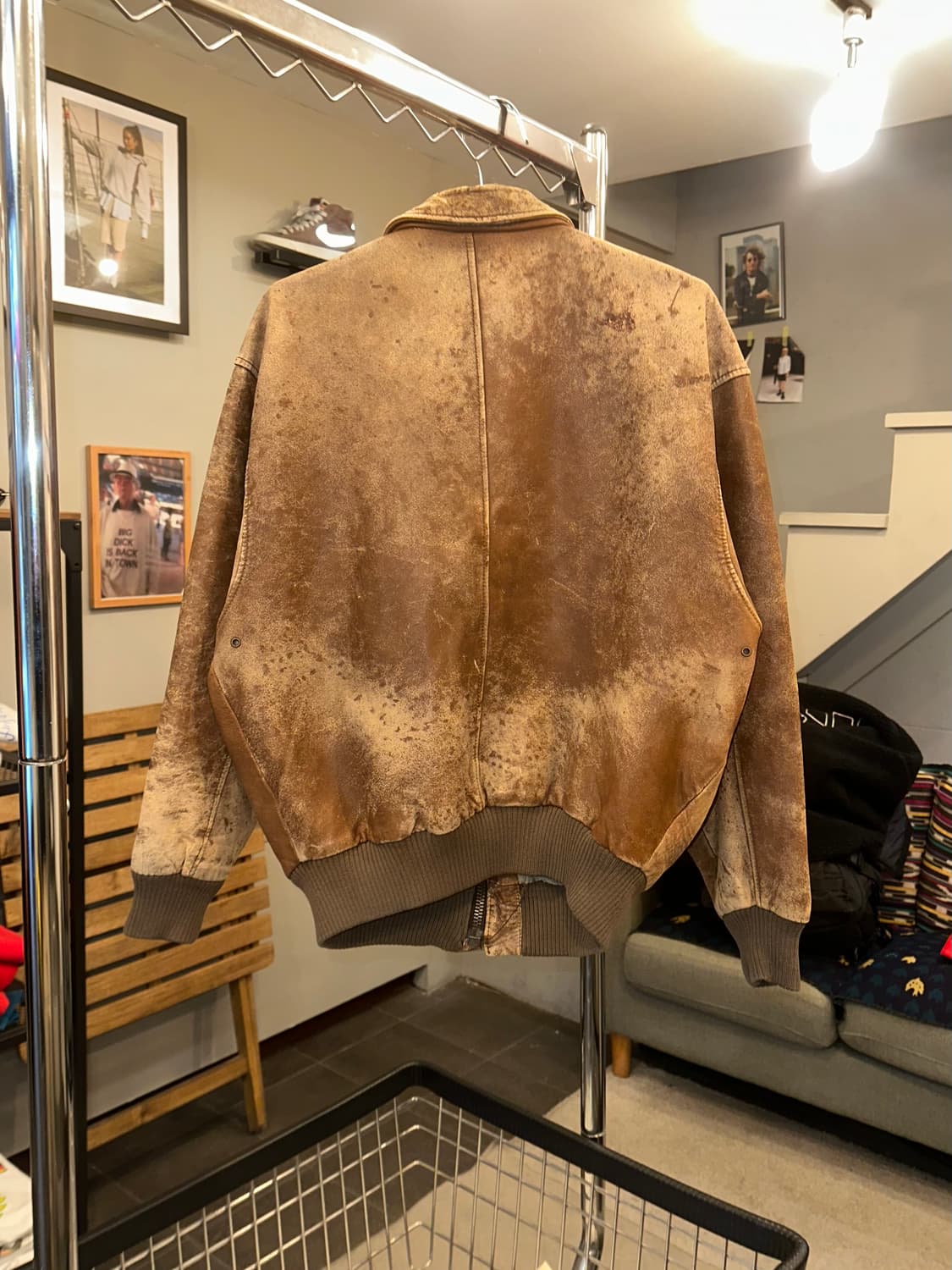 80’s Avirex A-2 hard aging flight jacket 상품이미지9