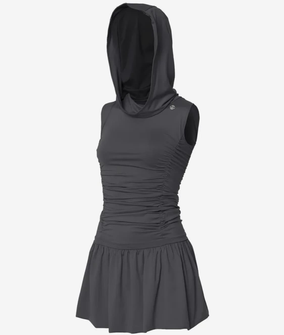 Hooded High Neck Dress (FL-155_Charcoal) 상품이미지1