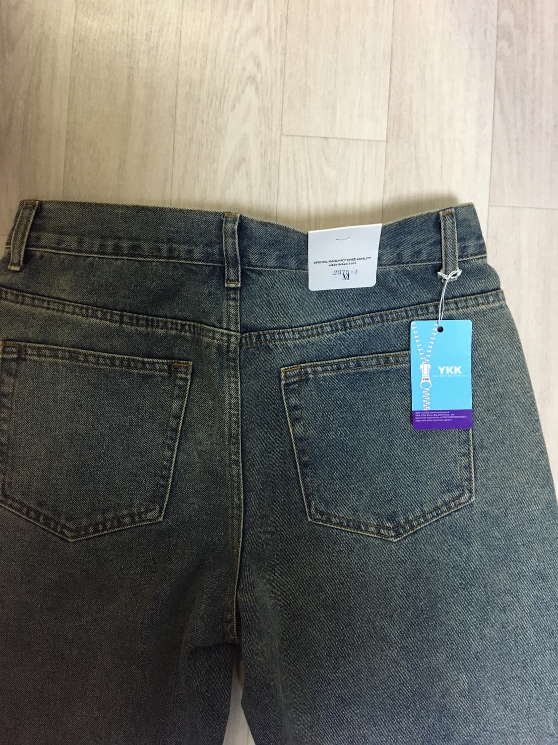 낫띵인커먼 빈티지 브러쉬 워싱 세미와이드 데님팬츠 상품이미지5