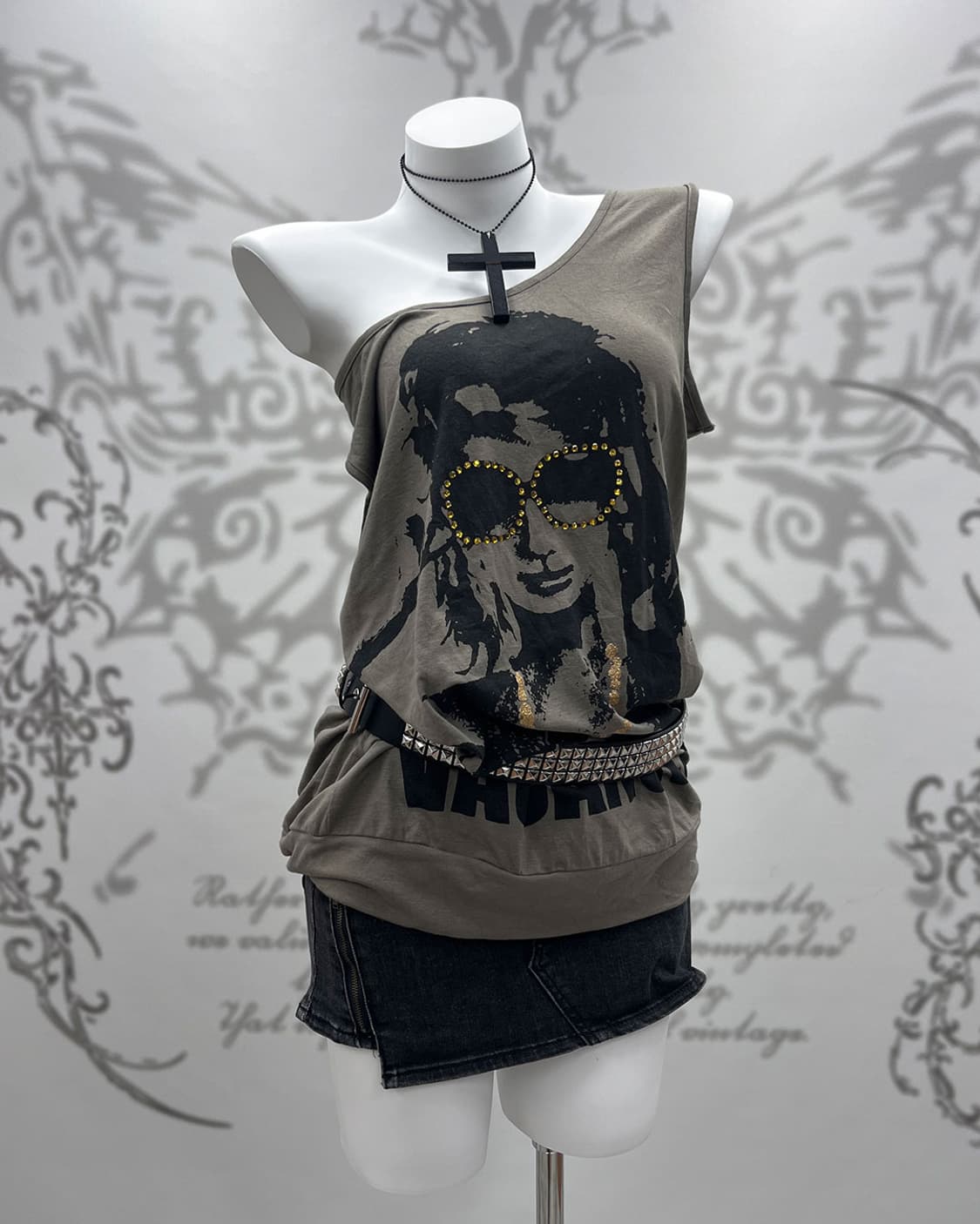 00's Y2K printing sleeveless 상품이미지1