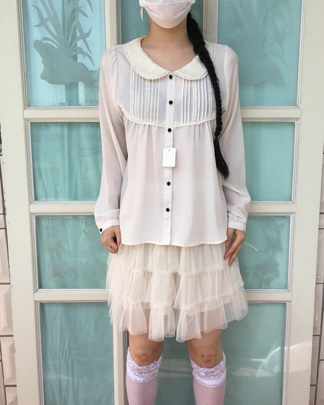 Lace trimming blouse 상품이미지1