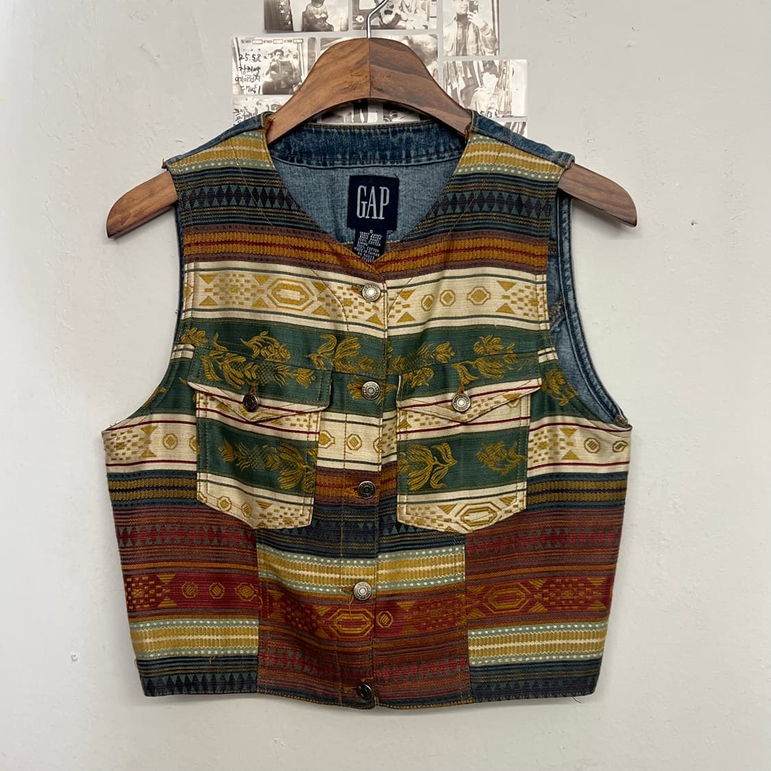 90's 갭 에스닉 데님 베스트 상품이미지1