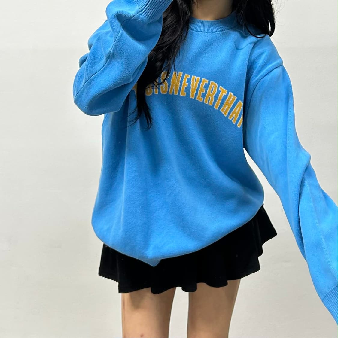 디스이즈네버뎃 T로고 크루넥 맨즈라인 코튼 니트(L) 상품이미지1