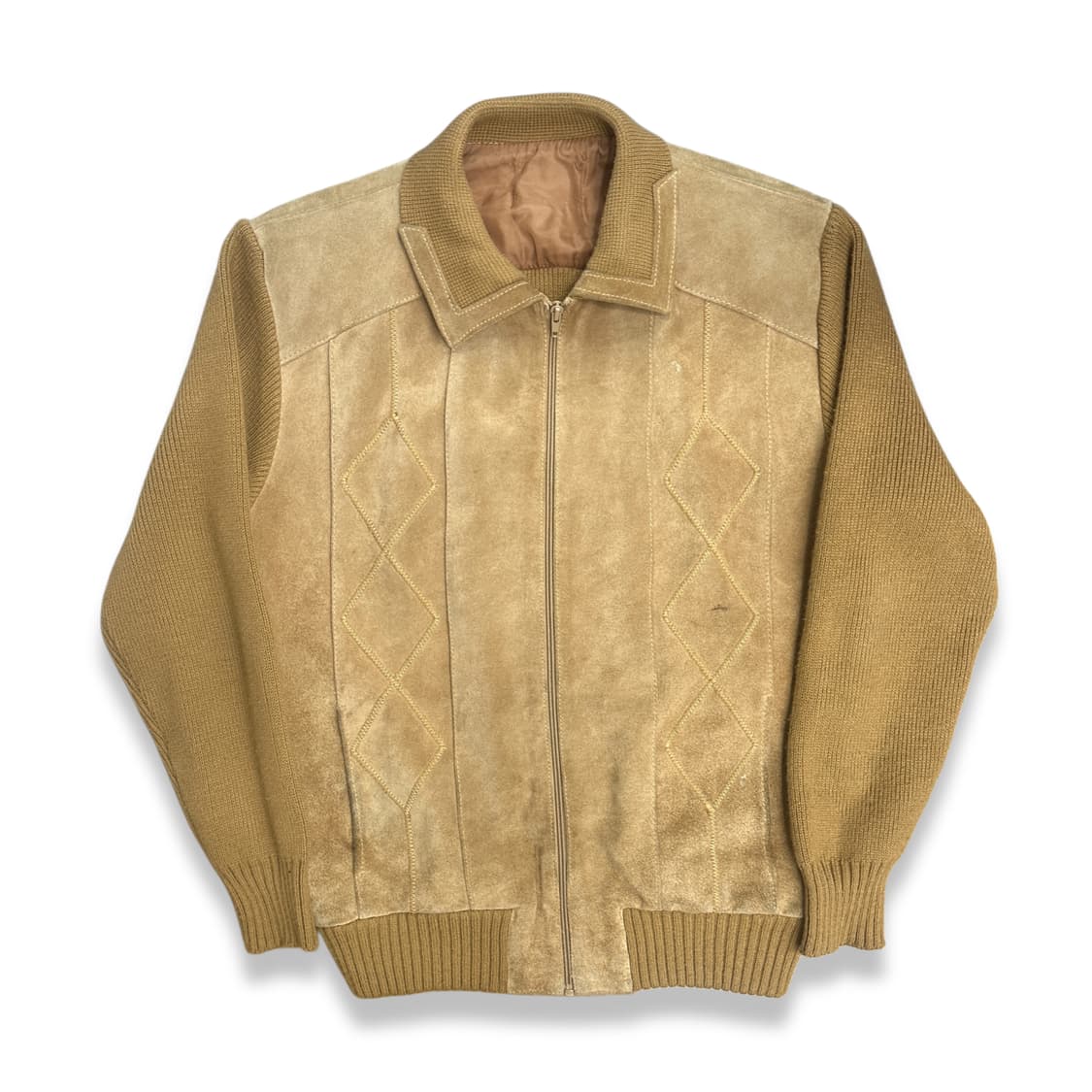 80s Unknown 니트 스웨이드 자켓 L 상품이미지1