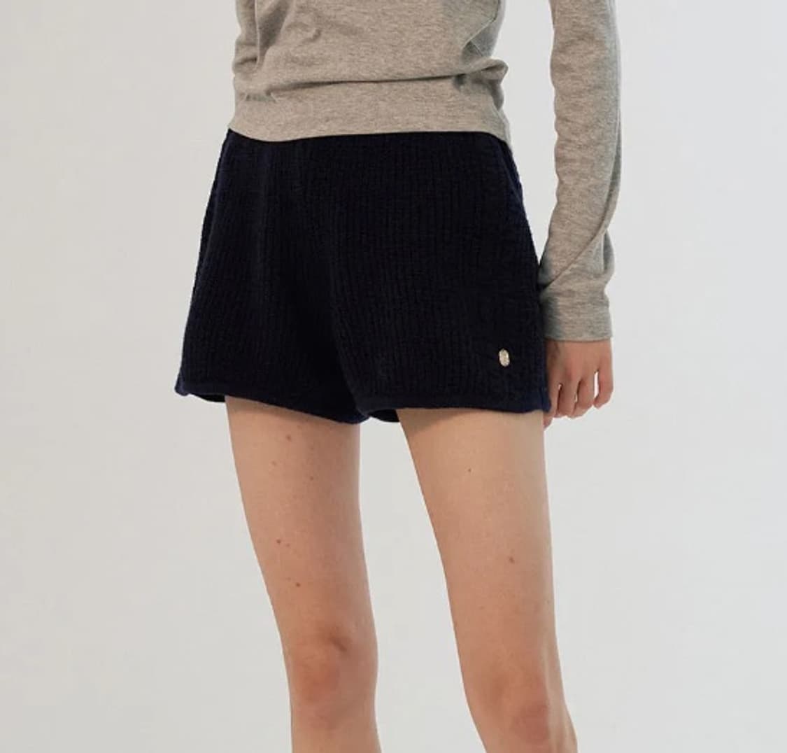 [썸웨어버터] 더블 케이블 니트 팬츠 (네이비) 상품이미지2