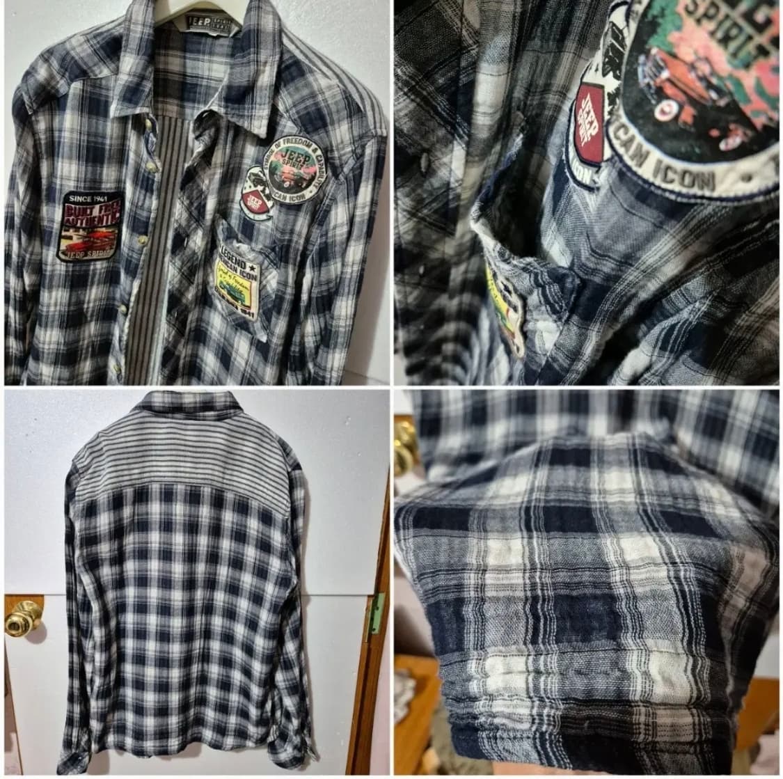 JEEP 지프 정품 요즘유행 검정 체크 셔츠 s~XL모두 예쁨 상품이미지3