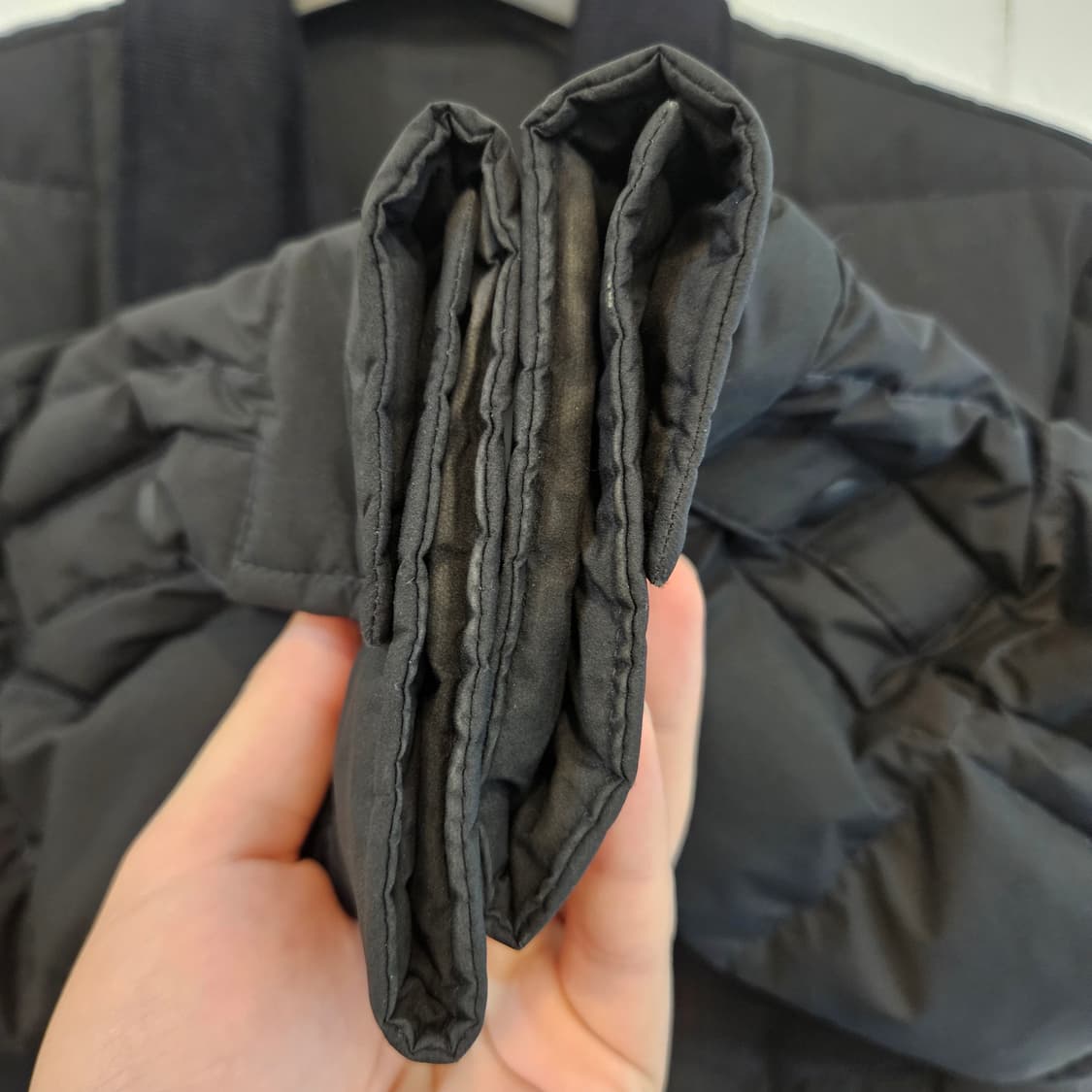 100(L) NII 검정 퀼팅 셔츠 자켓 상품이미지4