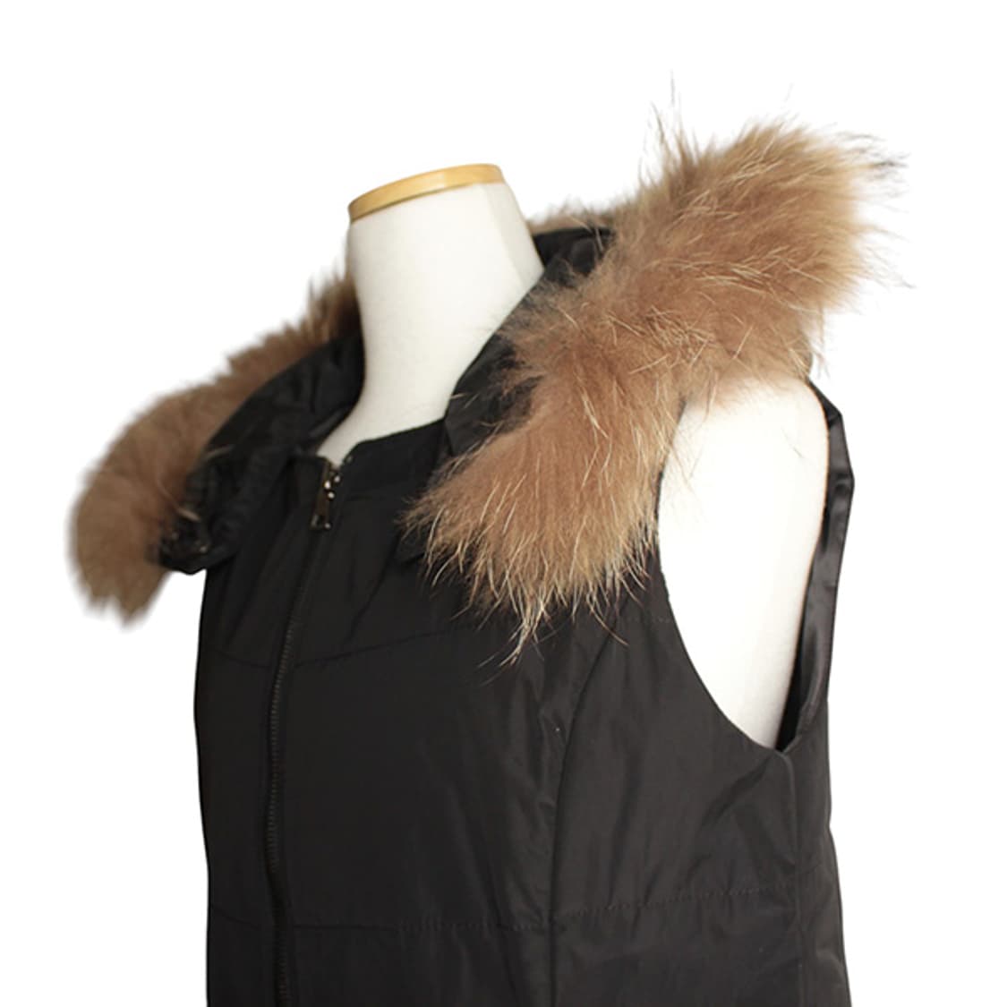 라쿤 퍼 트림 집업 베스트 44, 55 상품이미지4