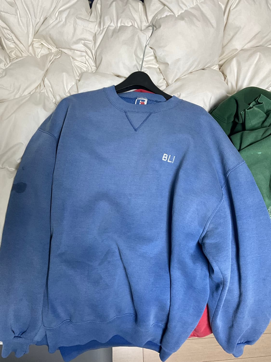 90s 러셀 BLI 빈티지 맨투맨 (페이딩 블루) [XL] 상품이미지3