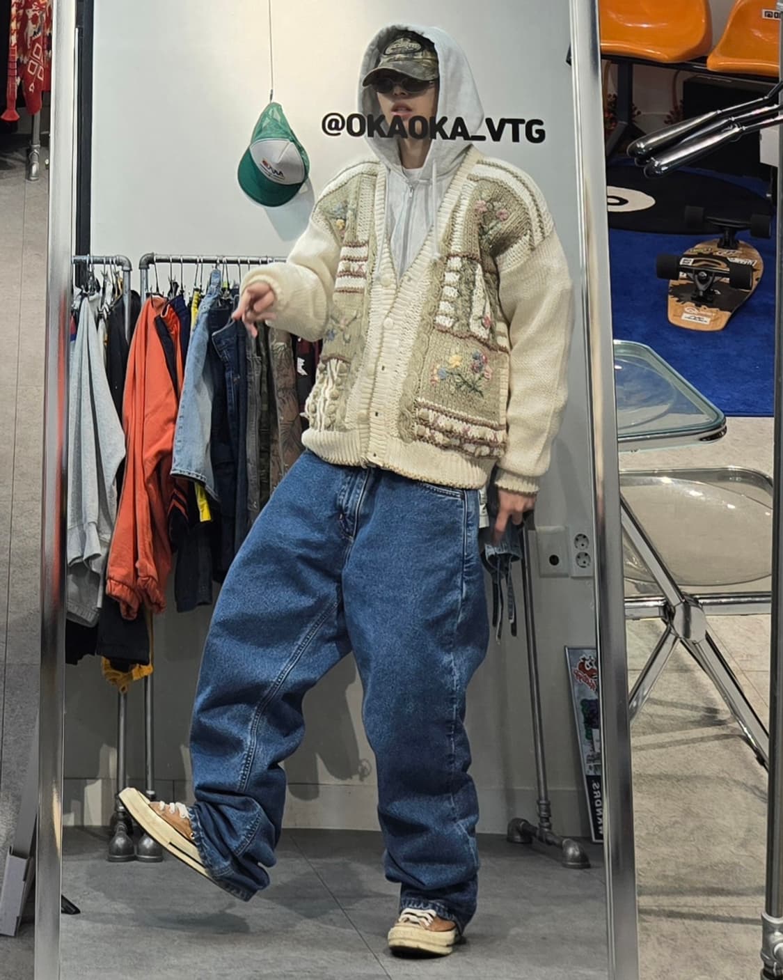 90's LECAF TURBO Z  플라워 가디건 상품이미지4