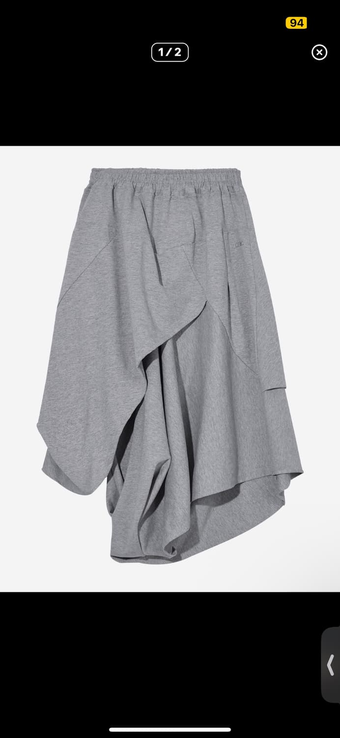 세릭 SLASHED DRAPE SKIRT GREY 상품이미지2