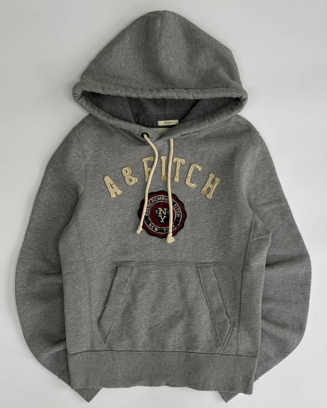 [S] 아베크롬비 Y2k 올드스쿨 그레이 후드티 스웻 셔츠 상품이미지1