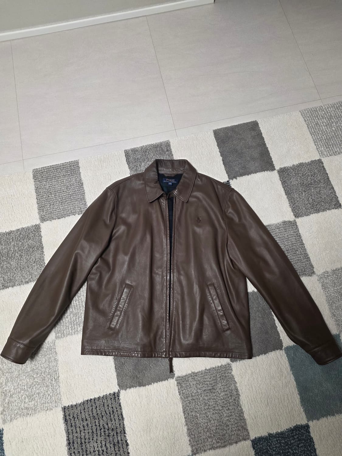 폴로 맥스웰 레더자켓 브라운 L사이즈 상품이미지1