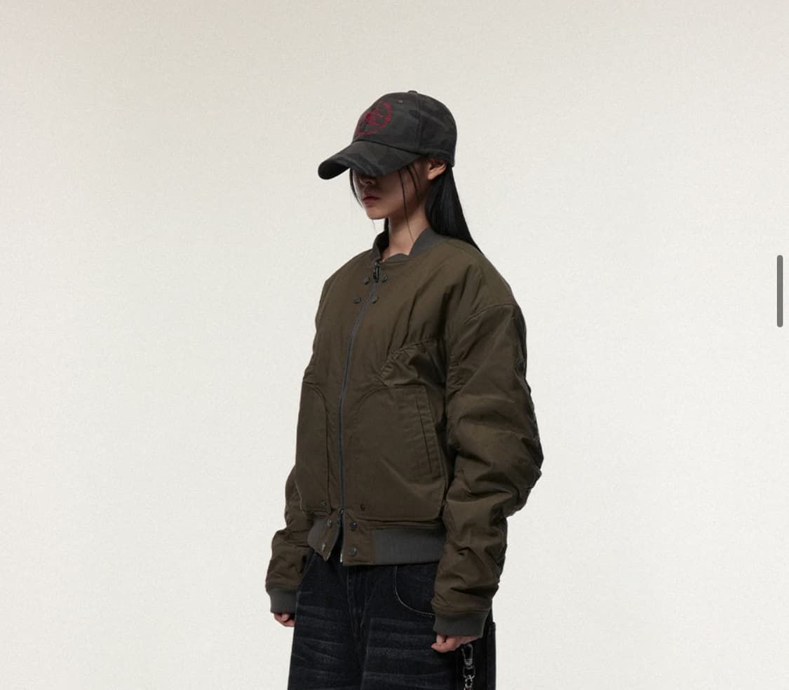 Circle Shirring Logo Ma-1 Khaki / 0 size 상품이미지2