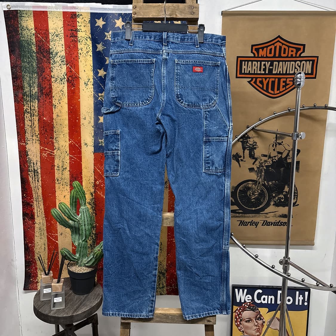 00s 올드 디키즈 더블니 카펜터 워크 데님팬츠 빈티지워싱 N544 상품이미지2