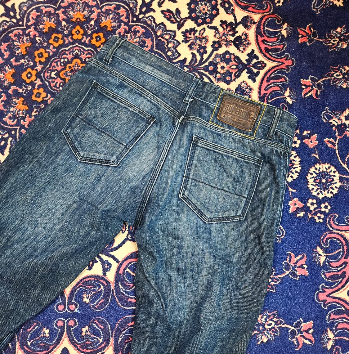 (국내매장)슈퍼드라이 워시드 데님 팬츠 32size 상품이미지3