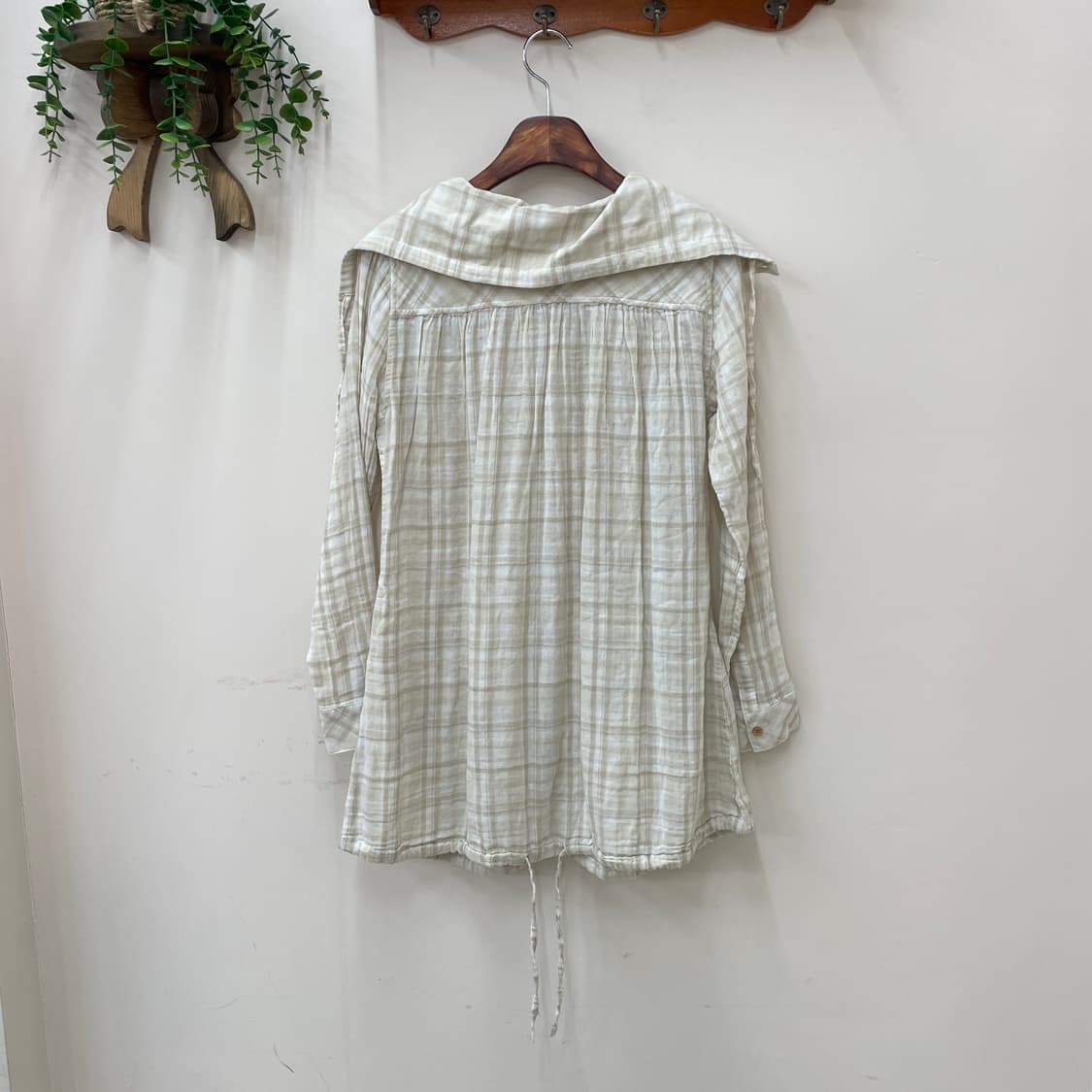 Petit fleur 체크 리버시블 롱 포켓 셔츠 상품이미지6