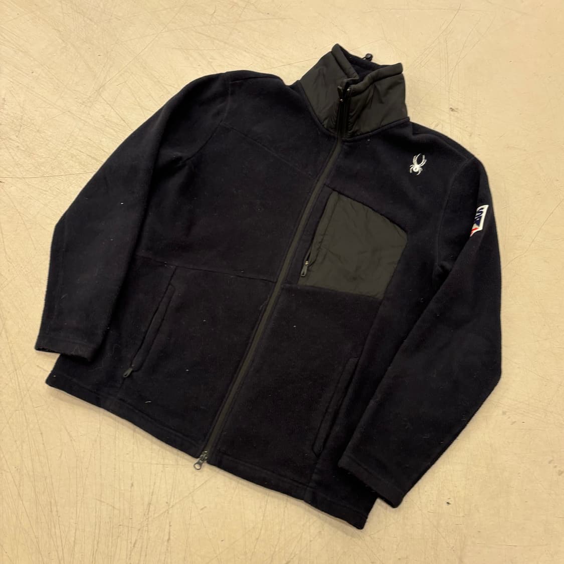 스파이더 us 스키팀 블랙 플리스 집업 상품이미지1