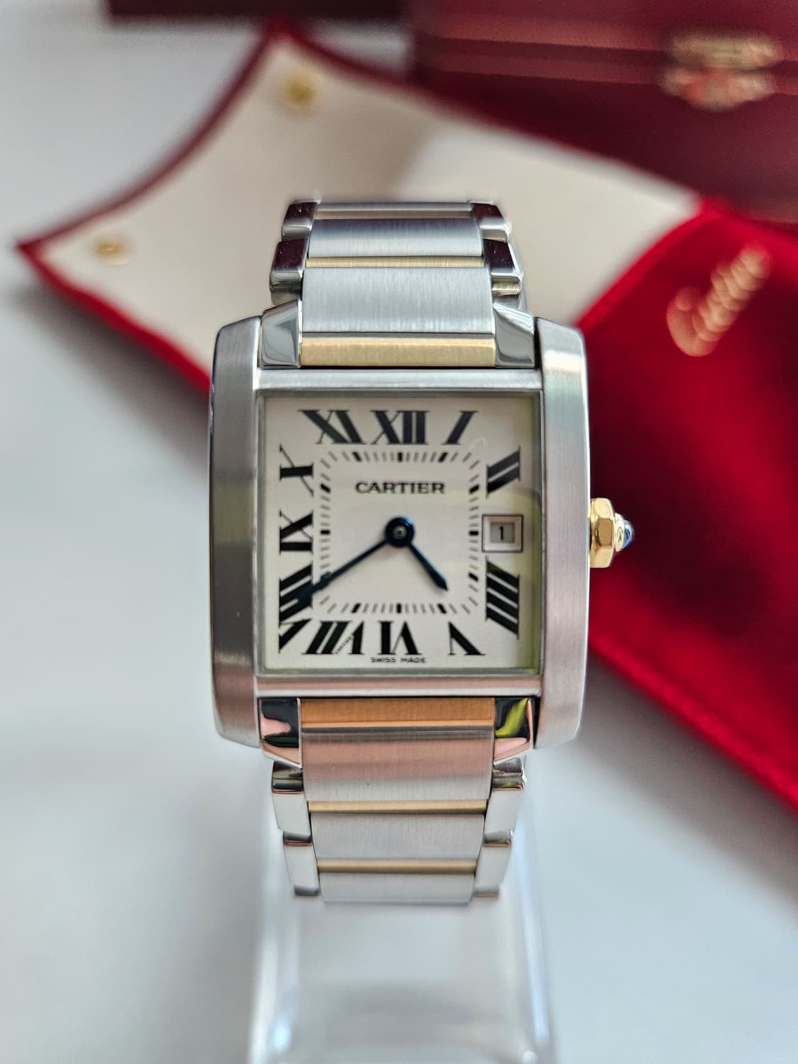 까르띠에 탱크 프랑세즈 콤비 미디움 쿼츠 상품이미지1