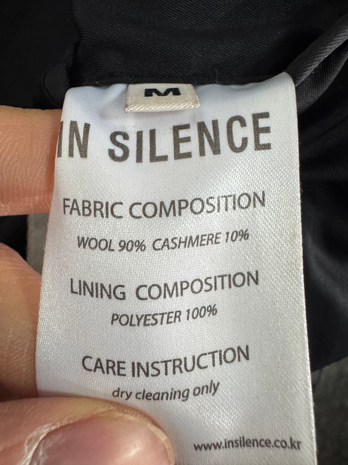 인사일런스 미니멀 캐시미어 혼용 울 코트 블랙 M~L 상품이미지5