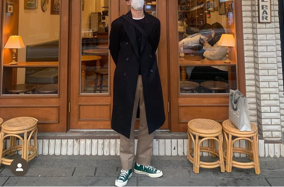 파렌하이트 남성 더블 롱코트 블랙 105 상품이미지5