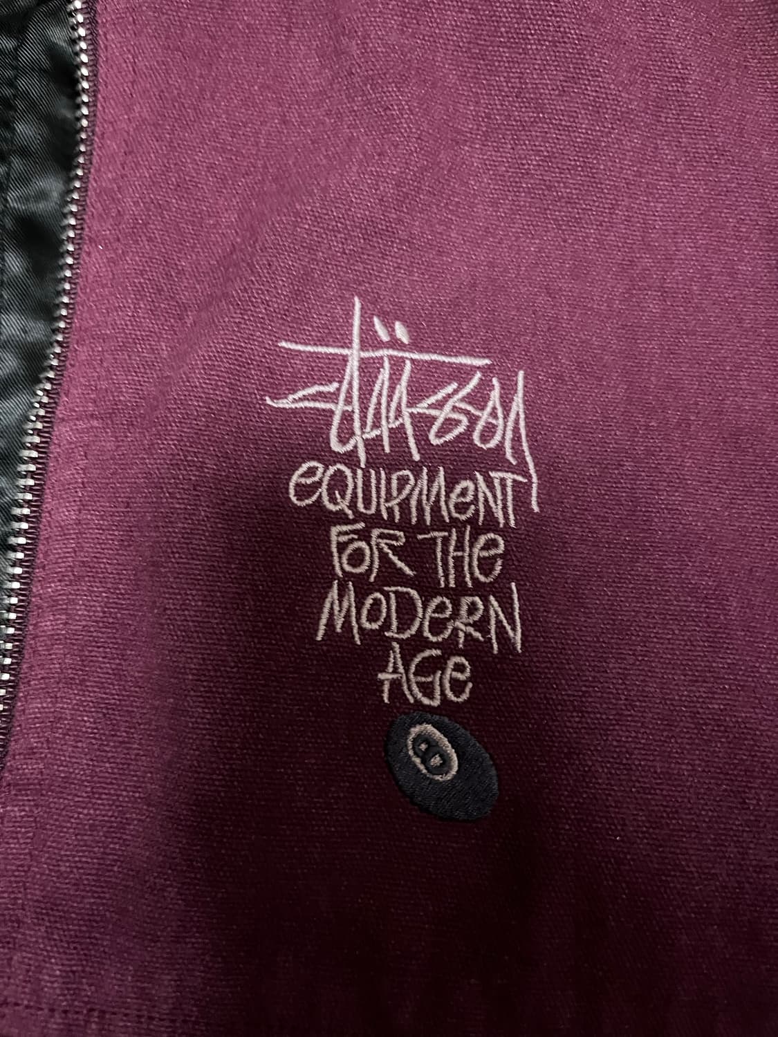 스투시 워크기어 후드 자켓 버건디 L 상품이미지2