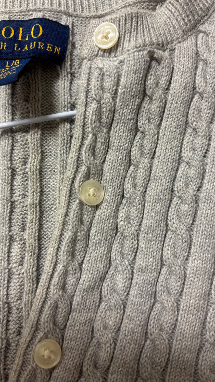 폴로 꽈배기 가디건 그레이 상품이미지4