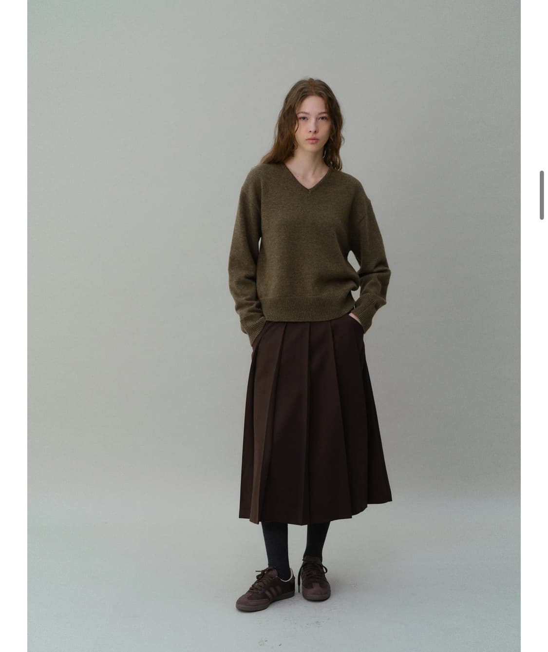 아우브아워 플리츠스커트(브라운,1사이즈) 상품이미지2