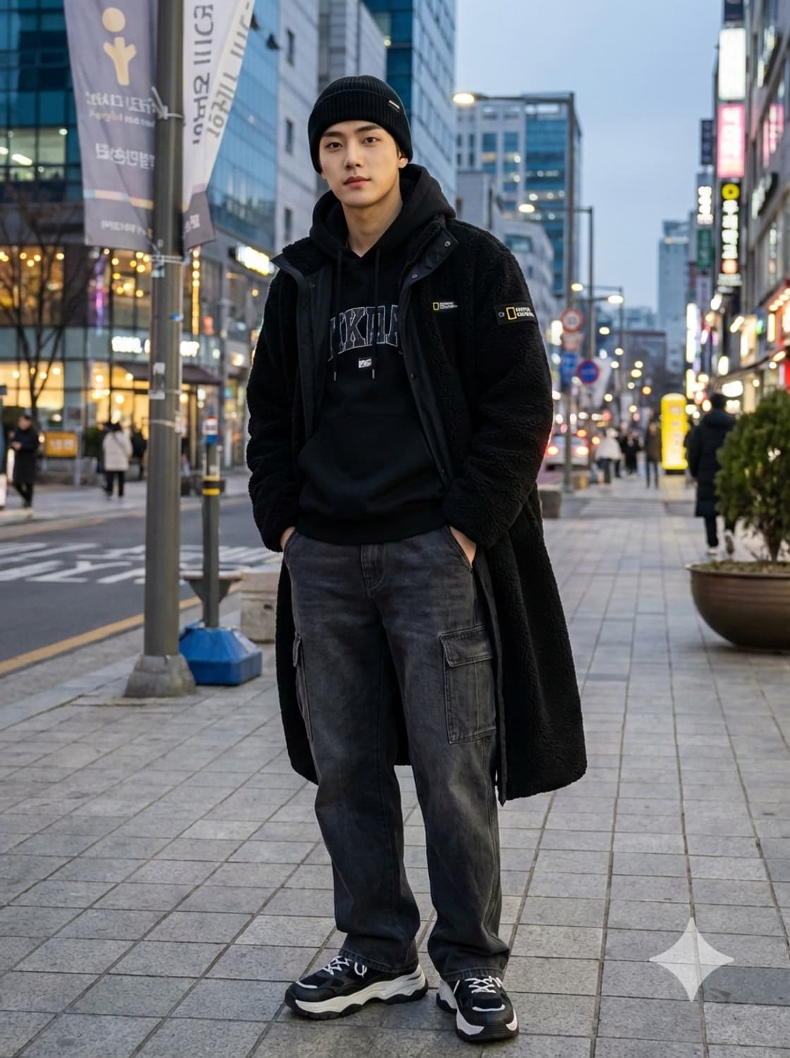 내셔널지오그래픽 유틸리티 롱 플리스 자켓 블랙 상품이미지1