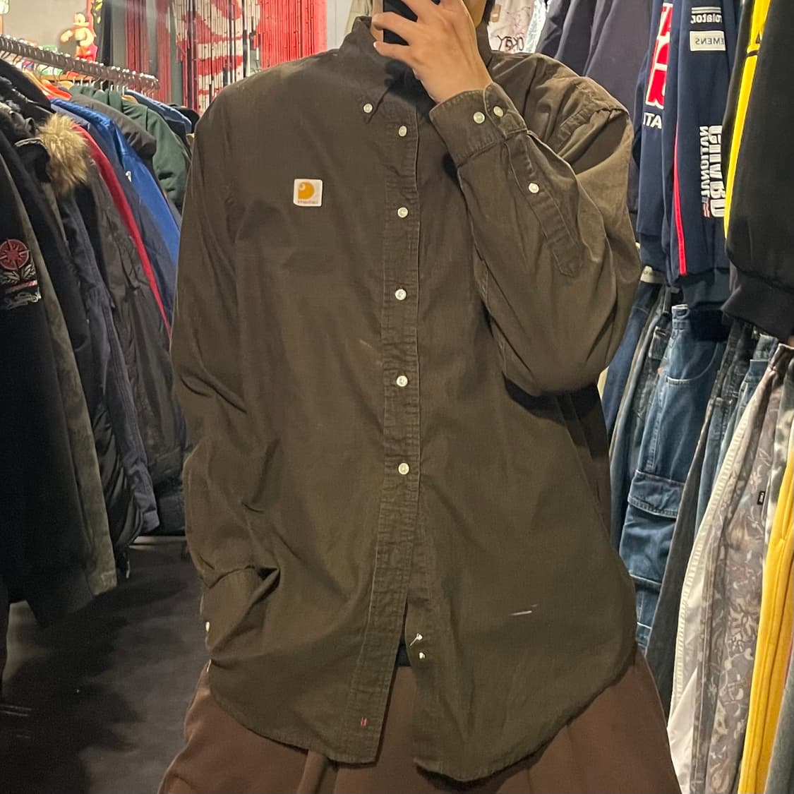 [IM] carhartt 칼하트 브라운 코듀로이 셔츠 상품이미지1