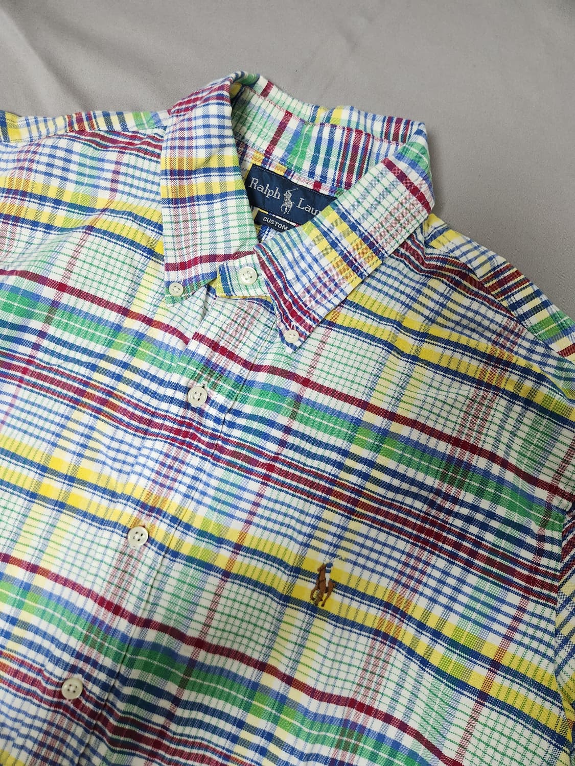 폴로 랄프로렌 커스텀핏 마드라스 체크 셔츠 L 상품이미지4